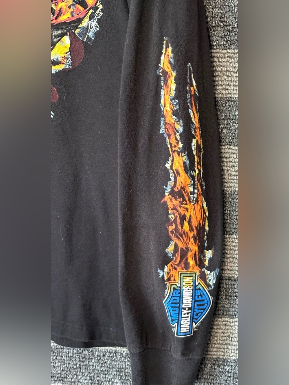 2013 Harley-Davidson Daytona Florida Flames Black Longsleeve T-Shirt Medium EUC - Picture 3 of 9